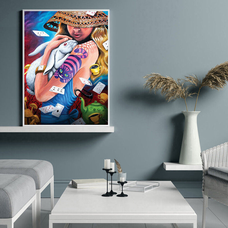 Girl Holding Rabbit 40x50cm Oil Paint By Numbers Picture DIY M730