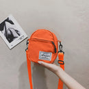 Fashion Women Canvas Patchwork Crossbody Bag Casual Mini Handbags (Orange)