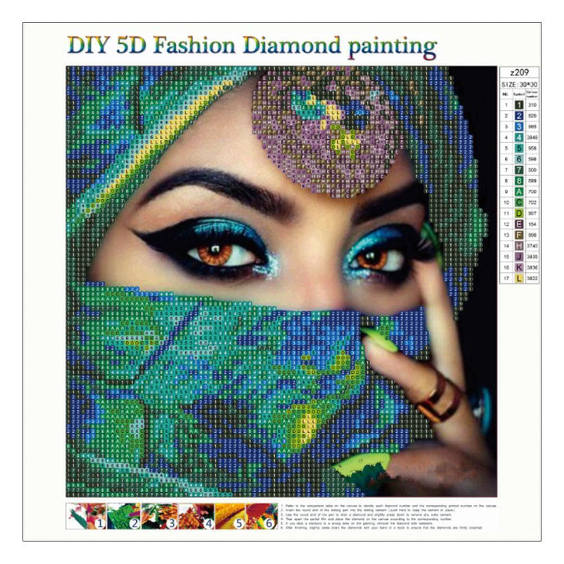 5D DIY Masked Lady Diamond Painting Embroidery Rhinestones Cross Stitch Kit