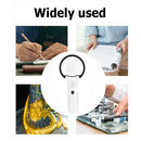 3x/45x Handheld Magnifying Glass Lens w/ 4LED Lights Illuminated Magnifier Newly