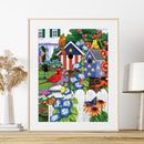 5D DIY Diamond Painting Full Square Drill Fence Birds Mosaic Crafts Home De