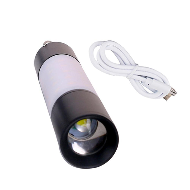 USB Rechargeable Hanging Flashlight Zoomable LED Flashlight Camping Tent