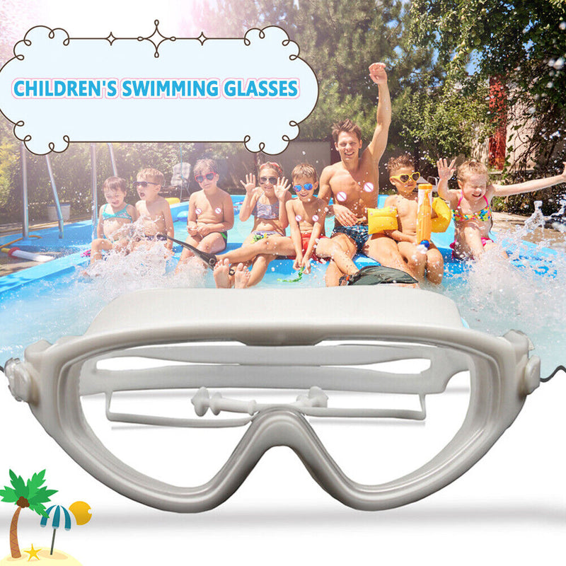 Children Goggles Waterproof Anti-fog Swimming Snorkeling Glasses (White) Newly