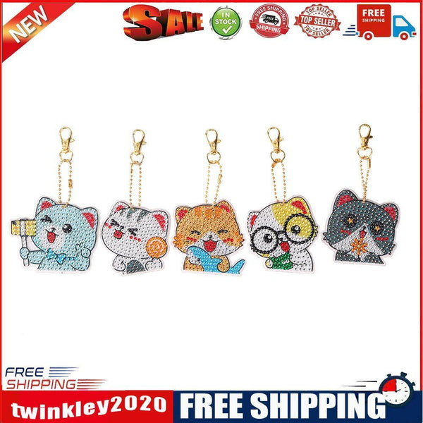 5pcs DIY Easter Egg Diamond Painting Keychain Crystal Drill Keyring (YS008)