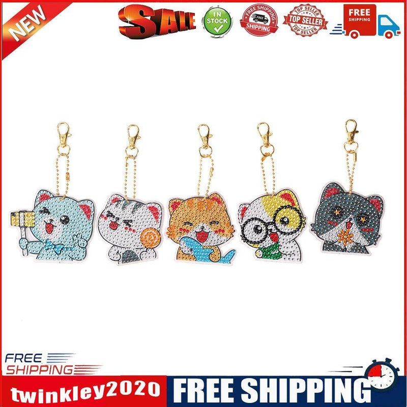 5pcs DIY Easter Egg Diamond Painting Keychain Crystal Drill Keyring (YS008)