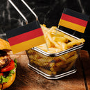 Mini Germany Toothpick Flags Decors - Food Picks Card with Double-sided Pri