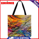 LI Q P R Abstract Print Shopping Bag, Casual, Large Capacity, 40x40c