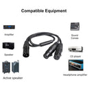 50cm 3 Pin XLR Male to Dual Female Y Splitter Adapter Cable for Mixer Amplifier