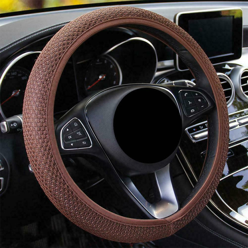 Auto Steering Wheel Cover Breathable Anti Slip Car Elastic Net Fabric Fish B6H9