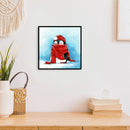 Frameless Oil Paint By Numbers Kit Acrylic Red Scarf Penguin Drawing On Can