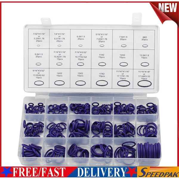 270pcs Assorted Air Conditioning Seal O-ring R22 R134a Rubber Gasket Purple #F