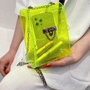 Fashion Women Solid Color Small Crossbody Bag Casual Chain Transparent Handbag