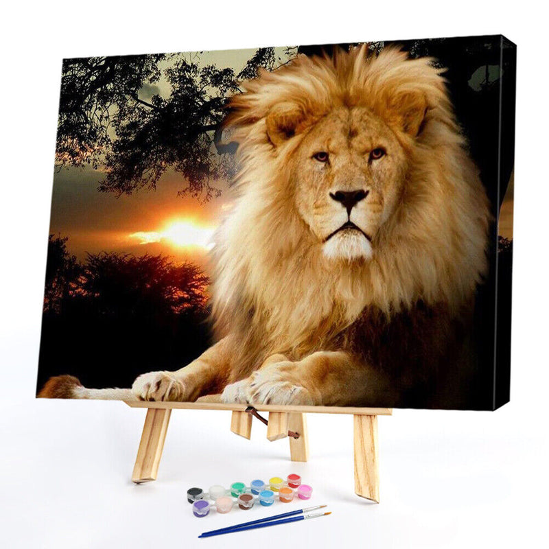 Lion Oil Paint By Numbers Canvas Drawing DIY Coloring Picture for Adults Child