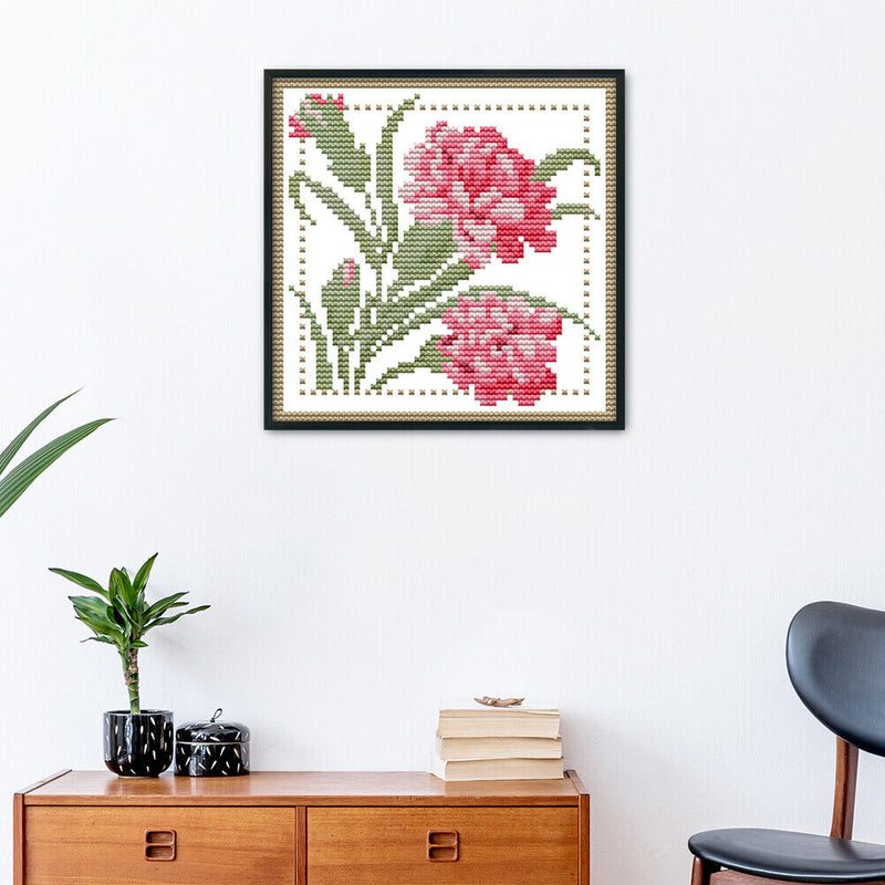 12 Months Flower Cross Stitch DIY Needlework 14CT Stamped (January H423)