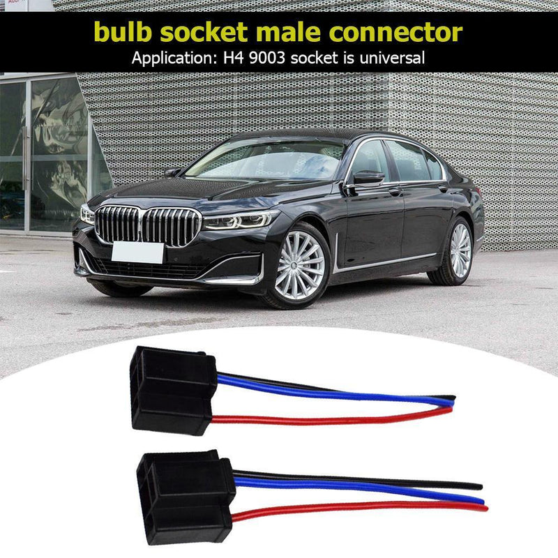 2pcs H4 9003 Socket Wiring Harness Female Connector Pig Tail for Fog Headlight