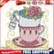Teacup Cross Stitch Kit 14CT Stamp Embroidery DIY Needlework (J357 15x15cm)