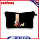 Cosmetic bag, cosmetic bag, cosmetic bag, motif: alphabet with flowers