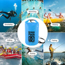 Waterproof Dry Bag Pack Sack Swimming Kayaking Boat Trekking (10L Sky Blue)