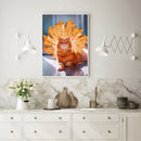 Orange Cat 5D DIY Full Round Drill Diamond Painting Rhinestone Handmade Cra