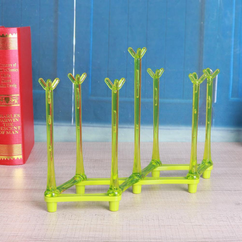Glass Cup Bottle Drying Rack Drainer Shelf Holder Kitchen Organizer(Green) Newly
