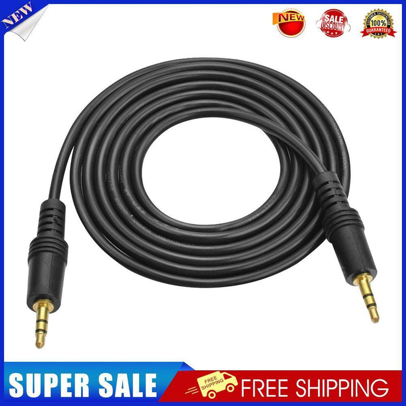 3.5mm AUX Cable Male to Male Audio Cord Line for Speaker Headphones (Black)