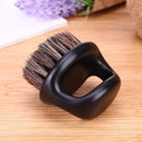 Men Beard Brush Mustache Shaving Brush Facial Hair Comb Duster (Dark Brown)