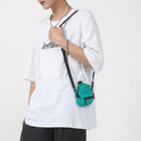 Nylon Crossbody Bag Men Women Street Hip Hop Zip Small Phone Packs (Green)