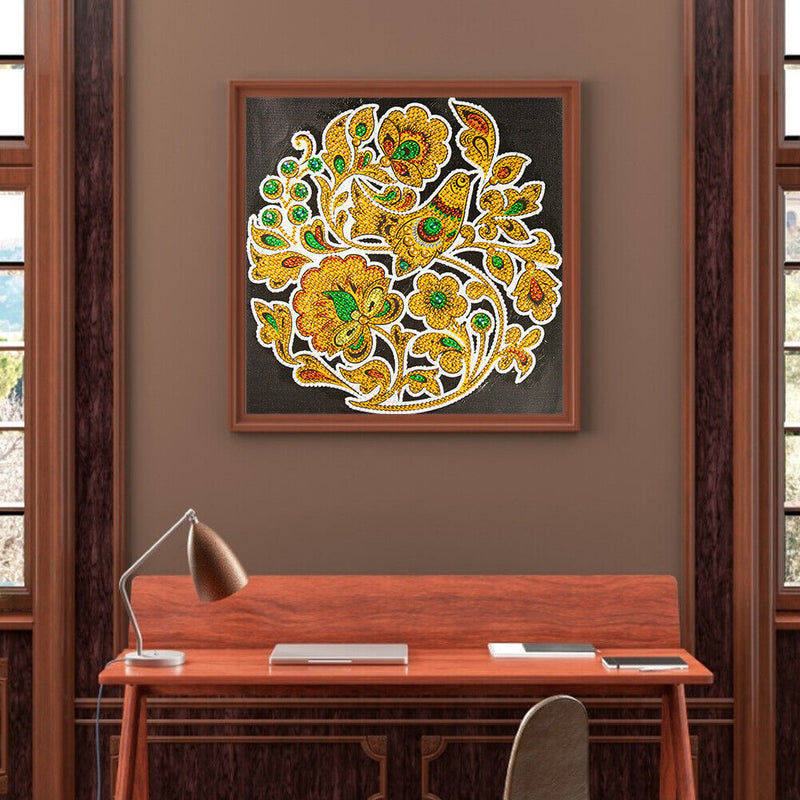 Part Specical Shaped Drill Diamond Painting Bird and Flower Wall Art Mosaic Kit