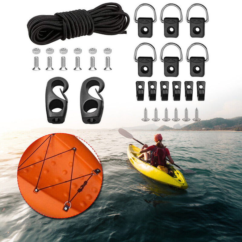 D Ring Mooring Deck Fitting Canoe Kayak Bungee Cord Sailing Rope with Screw