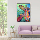 Painting By Numbers DIY Turtle Hand Painted Canvas Oil Art Picture Ornaments Kit