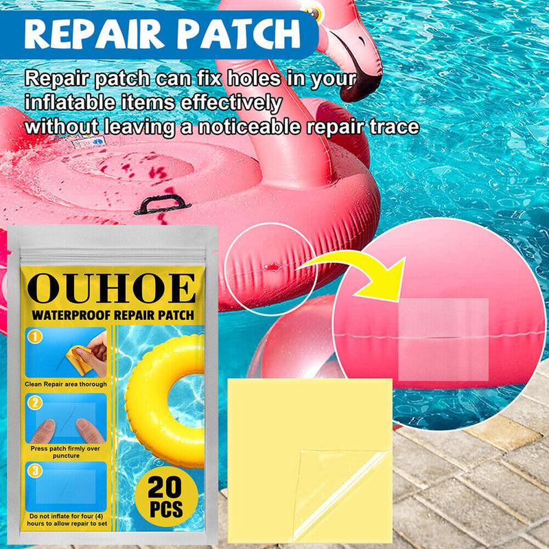 10/20x Swimming Float Puncture Repair Patch Glue Waterproof Repair Tape Stick