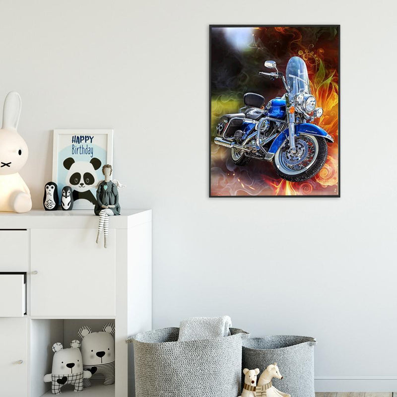 N/A 5D DIY Full Drill Diamond Painting Motorcycle Cross Stitch Embroidery Kit