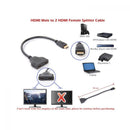 Dual Port Cable Splitter 1080p HDMI Converter 1 In 2 Out Male to 2 Female