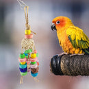 Colorful Rattan Ball Wood Bird Cage Decor Parrot Chewing Stand Swing Pet Pr