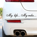 8.5x60cm My Life My Rules Car Stickers Reflective Decals Auto Styling Black