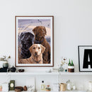 5D DIY Diamond Painting Full Round Drill Three Dogs Wall Decor Rhinestone Art