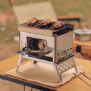 Outdoor Camping Mini BBQ Grill Portable Folding Card Type Stove Barbecue Grill~