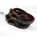 Men Women Wrap Braided Wristband Cuff Punk Leather Bracelet Bangle (Brown) Newly