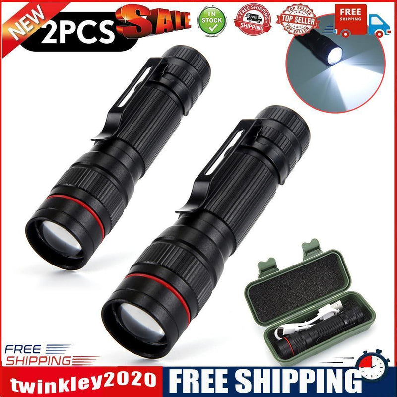 XPE LED Flashlight USB Rechargeable Powerful Camping Light Lamp Waterproof