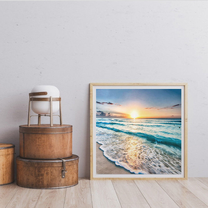 Canvas Paint By Numbers Seaside Sunset Oil Hand Painted Drawing Kit Home De