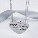 2pcs Adjustable Love Heart Pendant Splice Clavicle Chain Necklace Women Jewelry
