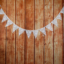 3.2m 12 Flags White Lace Flag Banner  Pennant Wedding/Birthday Party Decor