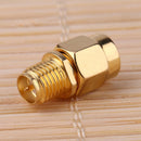 2pcs Straight Give Full Copper SMA Female to Male SMA Male Adapter Un
