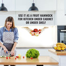 Hanging Fruit Hammock Fruit Basket with Hooks Under Cabinet (Beige 30x50cm)