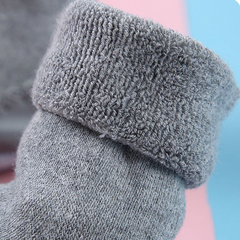 Winter Cartoon Non-slip Rubber Soles Toddler Socks Warm Terry Thicken Slippers