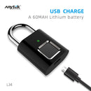 Anytek L34 Smart Fingerprint Padlock USB Rechargeable Door Suitcase Lock Newly