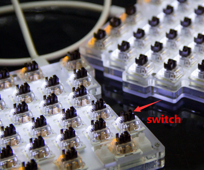 Split Macro Keyboard 78keys White Mechanical Multi- Modes LED Backlight Programm