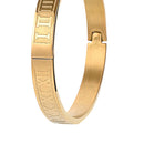 Luxury Cuff Bracelet Carving Roman Numeral Jewelry Birthday Gift for Men Wo