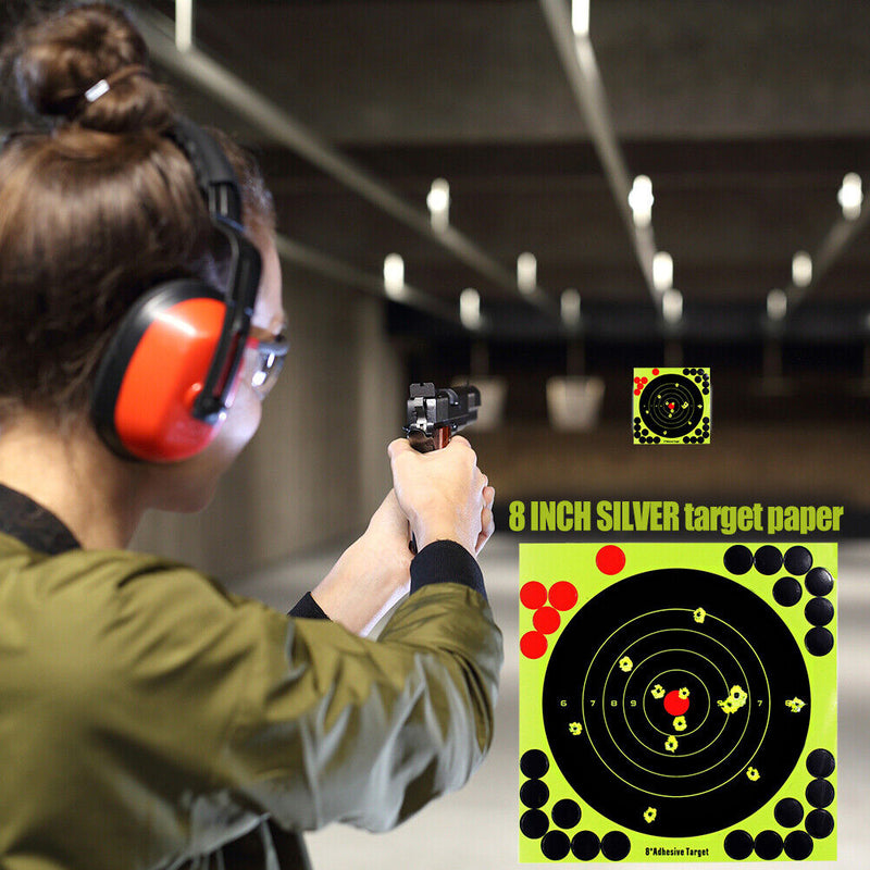 50pcs 8 inch Fluorescent Shooting Targets Self-adhesive Professional Darts Paper