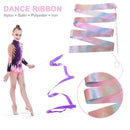 Flashing Glitter Dance Ribbon Gymnastics Ballet Twirling Stick (2m White)